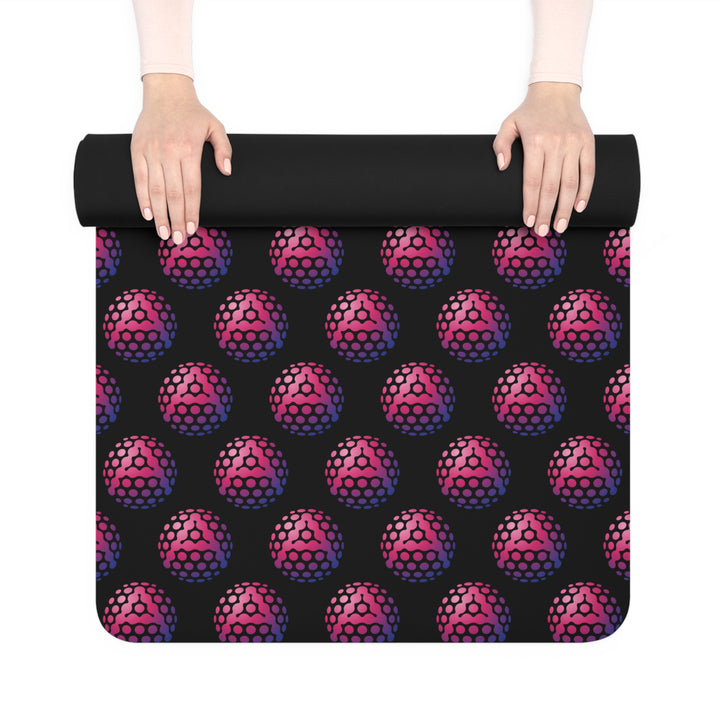 Rubber Yoga Mat with Colorful Pattern - Non-Slip Exercise Mat for Home & Studio