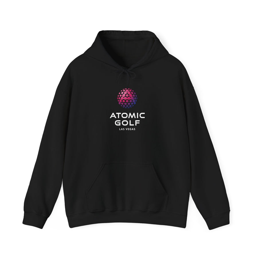 Atomic Golf Unisex Heavy Blend Hoodie – Colorful Retro Design - Black color