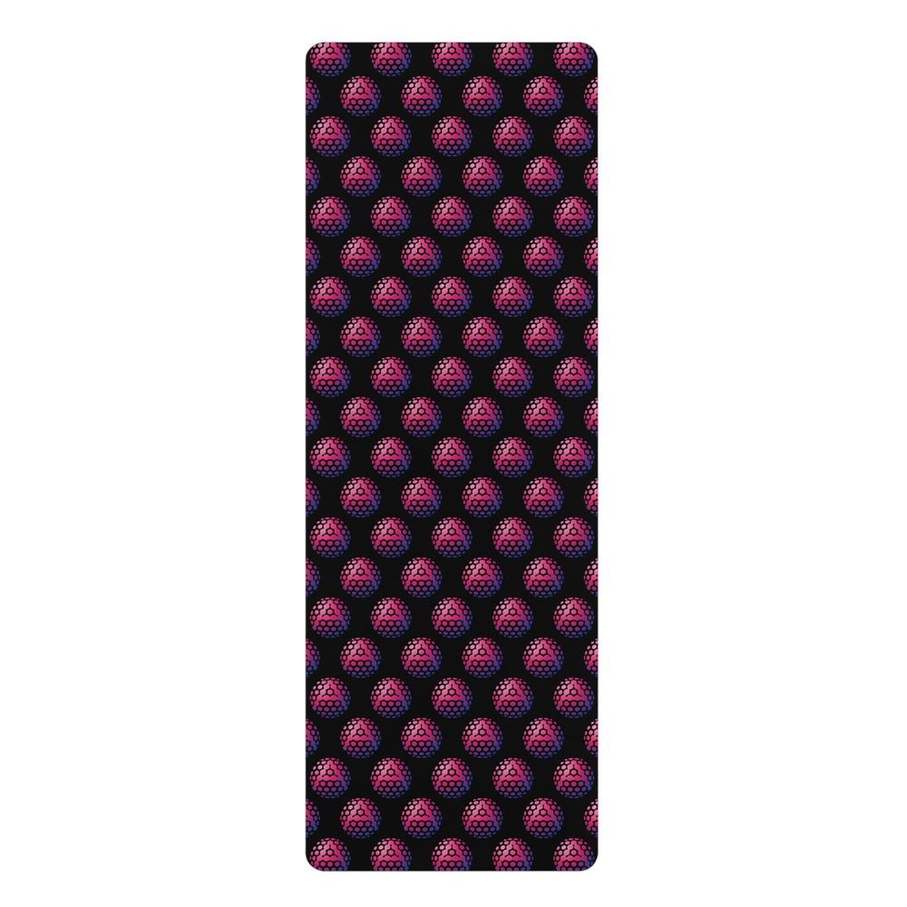 Rubber Yoga Mat with Colorful Pattern - Non-Slip Exercise Mat for Home & Studio