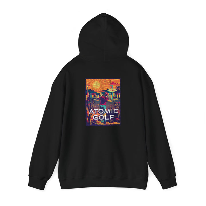 Atomic Golf Unisex Heavy Blend Hoodie – Colorful Retro Design - Black color