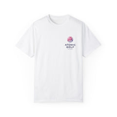 Atomic Golf Golfer Unisex Garment-Dyed T-Shirt - Vintage Vegas Golf Design